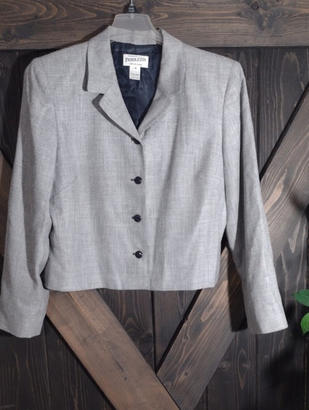 Pendleton Light Gray Cropped Women's Blazer